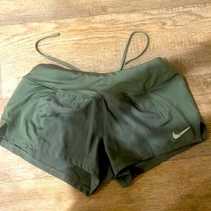 Olive Nike Dri-fit running shorts
